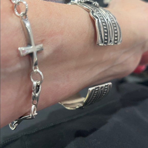 *Price Firm* Sterling Silver Lapis Lazuli Cuff by Navajo Happy Piasso - Picture 10 of 13